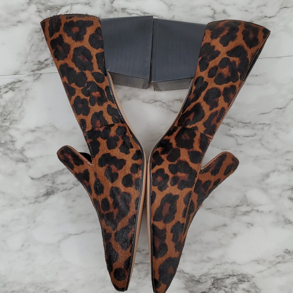 Leopard Print Calf Hair Sole Society Block Heel - Picture 9 of 13